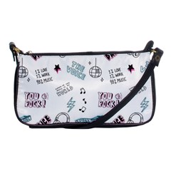 Music-themed-doodle-seamless-background Shoulder Clutch Bag by Salman4z