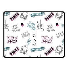 Music-themed-doodle-seamless-background Fleece Blanket (small) by Salman4z