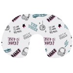 Music-themed-doodle-seamless-background Travel Neck Pillow Back