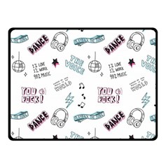 Music-themed-doodle-seamless-background Two Sides Fleece Blanket (small) by Salman4z