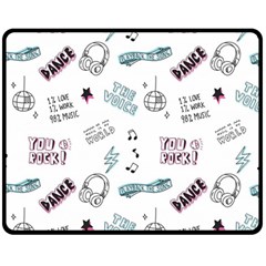 Music-themed-doodle-seamless-background Two Sides Fleece Blanket (medium) by Salman4z