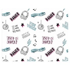 Music-themed-doodle-seamless-background Two Sides Premium Plush Fleece Blanket (medium) by Salman4z