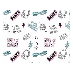 Music-themed-doodle-seamless-background Two Sides Premium Plush Fleece Blanket (large) by Salman4z