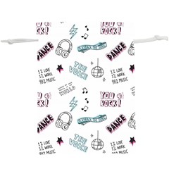 Music-themed-doodle-seamless-background Lightweight Drawstring Pouch (xl) by Salman4z