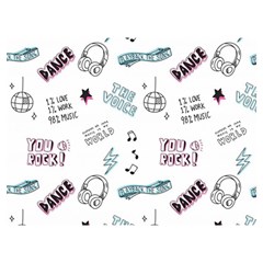 Music-themed-doodle-seamless-background Two Sides Premium Plush Fleece Blanket (extra Small) by Salman4z