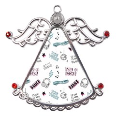 Music-themed-doodle-seamless-background Metal Angel With Crystal Ornament