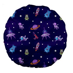 Space-seamless-pattern Large 18  Premium Round Cushions