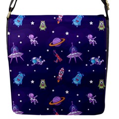 Space-seamless-pattern Flap Closure Messenger Bag (S)