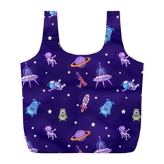 Space-seamless-pattern Full Print Recycle Bag (L)