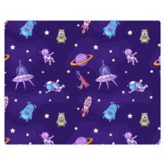 Space-seamless-pattern Two Sides Premium Plush Fleece Blanket (Medium)