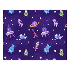 Space-seamless-pattern Two Sides Premium Plush Fleece Blanket (Large)