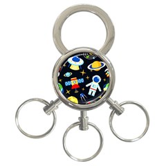 Space Seamless Pattern 3-ring Key Chain by Salman4z