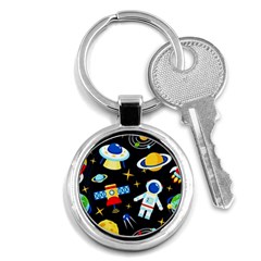 Space Seamless Pattern Key Chain (round) by Salman4z