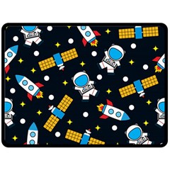 Seamless-adventure-space-vector-pattern-background Two Sides Fleece Blanket (large) by Salman4z