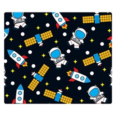 Seamless-adventure-space-vector-pattern-background Two Sides Premium Plush Fleece Blanket (small) by Salman4z