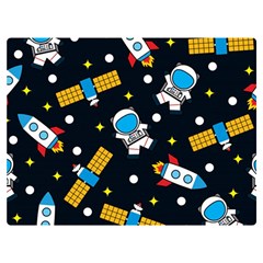 Seamless-adventure-space-vector-pattern-background Premium Plush Fleece Blanket (extra Small)