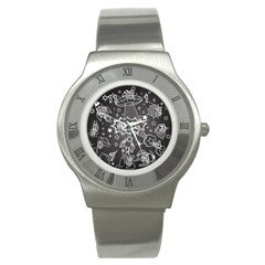 Vector-flat-space-design-background-with-text Stainless Steel Watch by Salman4z