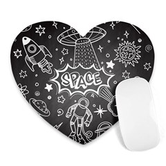 Vector-flat-space-design-background-with-text Heart Mousepad by Salman4z