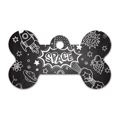 Vector-flat-space-design-background-with-text Dog Tag Bone (one Side) by Salman4z