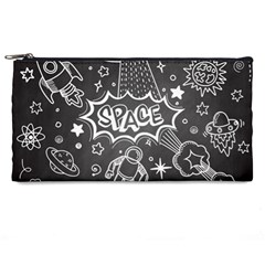 Vector-flat-space-design-background-with-text Pencil Case by Salman4z