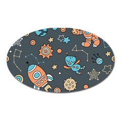 Space-seamless-pattern Oval Magnet by Salman4z