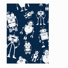 White-robot-blue-seamless-pattern Large Garden Flag (two Sides)