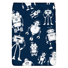 White-robot-blue-seamless-pattern Removable Flap Cover (l) by Salman4z