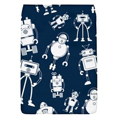 White-robot-blue-seamless-pattern Removable Flap Cover (s) by Salman4z