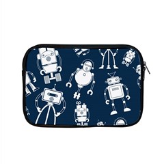 White-robot-blue-seamless-pattern Apple Macbook Pro 15  Zipper Case by Salman4z