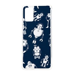 White-robot-blue-seamless-pattern Samsung Galaxy S20plus 6 7 Inch Tpu Uv Case by Salman4z