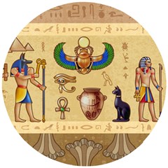 Egypt-horizontal-illustration Wooden Puzzle Round by Salman4z