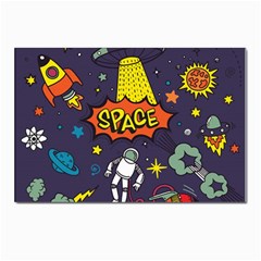 Vector-flat-space-design-background-with-text -- Postcard 4 x 6  (pkg Of 10) by Salman4z