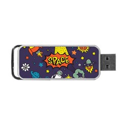 Vector-flat-space-design-background-with-text -- Portable Usb Flash (two Sides) by Salman4z