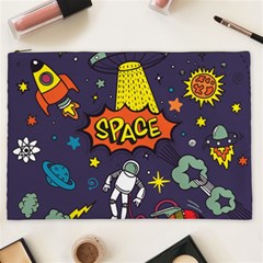 Vector-flat-space-design-background-with-text -- Cosmetic Bag (xxl) by Salman4z