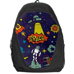 Vector-flat-space-design-background-with-text -- Backpack Bag by Salman4z