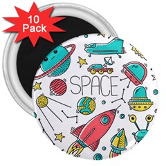 Space-cosmos-seamless-pattern-seamless-pattern-doodle-style 3  Magnets (10 Pack)  by Salman4z