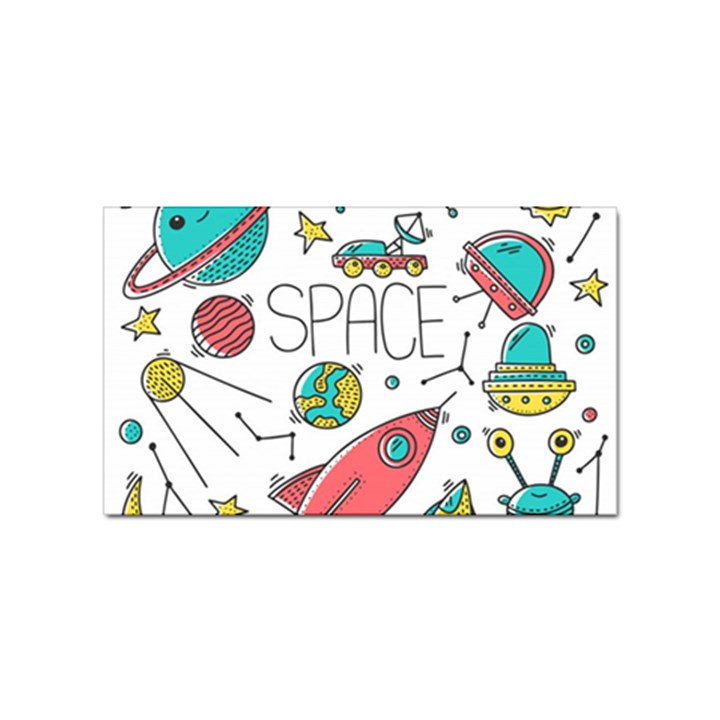 Space-cosmos-seamless-pattern-seamless-pattern-doodle-style Sticker (Rectangular)