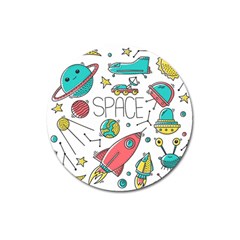 Space-cosmos-seamless-pattern-seamless-pattern-doodle-style Magnet 3  (round) by Salman4z