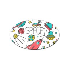 Space-cosmos-seamless-pattern-seamless-pattern-doodle-style Sticker Oval (10 Pack) by Salman4z