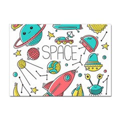 Space-cosmos-seamless-pattern-seamless-pattern-doodle-style Sticker A4 (10 Pack) by Salman4z