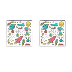 Space-cosmos-seamless-pattern-seamless-pattern-doodle-style Cufflinks (square) by Salman4z