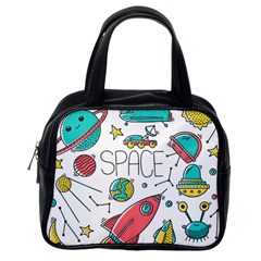 Space-cosmos-seamless-pattern-seamless-pattern-doodle-style Classic Handbag (one Side) by Salman4z