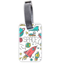 Space-cosmos-seamless-pattern-seamless-pattern-doodle-style Luggage Tag (two Sides) by Salman4z