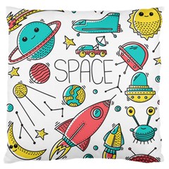 Space-cosmos-seamless-pattern-seamless-pattern-doodle-style Large Cushion Case (two Sides) by Salman4z