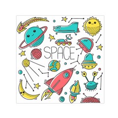 Space-cosmos-seamless-pattern-seamless-pattern-doodle-style Square Satin Scarf (30  X 30 ) by Salman4z