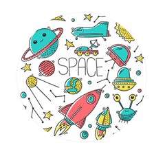 Space-cosmos-seamless-pattern-seamless-pattern-doodle-style Mini Round Pill Box by Salman4z