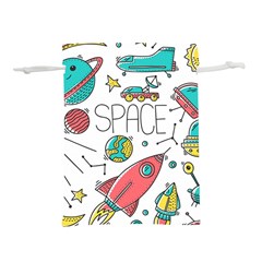 Space-cosmos-seamless-pattern-seamless-pattern-doodle-style Lightweight Drawstring Pouch (m) by Salman4z