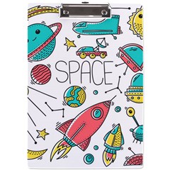 Space-cosmos-seamless-pattern-seamless-pattern-doodle-style A4 Acrylic Clipboard by Salman4z