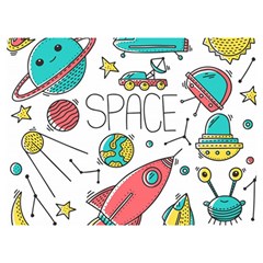 Space-cosmos-seamless-pattern-seamless-pattern-doodle-style Premium Plush Fleece Blanket (extra Small) by Salman4z