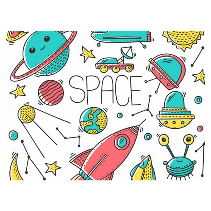 Space-cosmos-seamless-pattern-seamless-pattern-doodle-style Premium Plush Fleece Blanket (Extra Small)